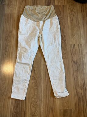 White High-Waist Maternity Jeans